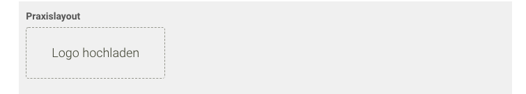 Screenshot Menü Praxisverwaltung Praxisdaten Logo hochladen